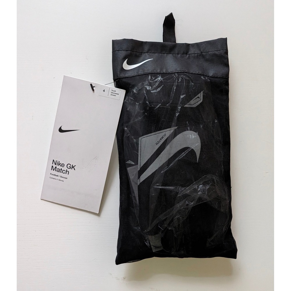 Nike GK Match Youth Soccer Goalkeeper Gloves Black White CQ7795-010 Size 4